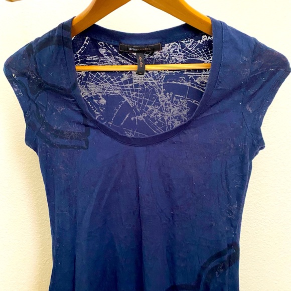 BCBGMAXAZRIA • Patterned Burnout Scoop Neck Tee - Size XS - Picture 1 of 16